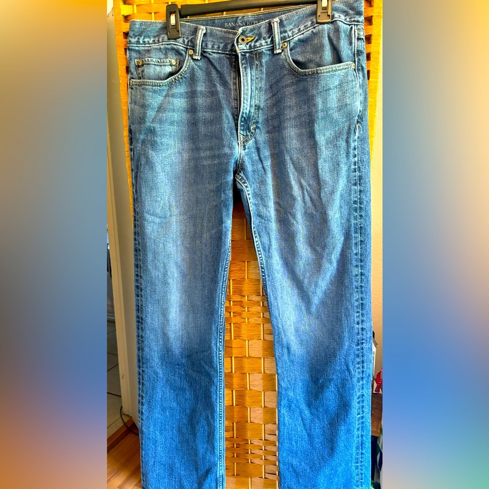 Banana Republic Jeans Mens 34 Straight 100% Cotton Medium Wash